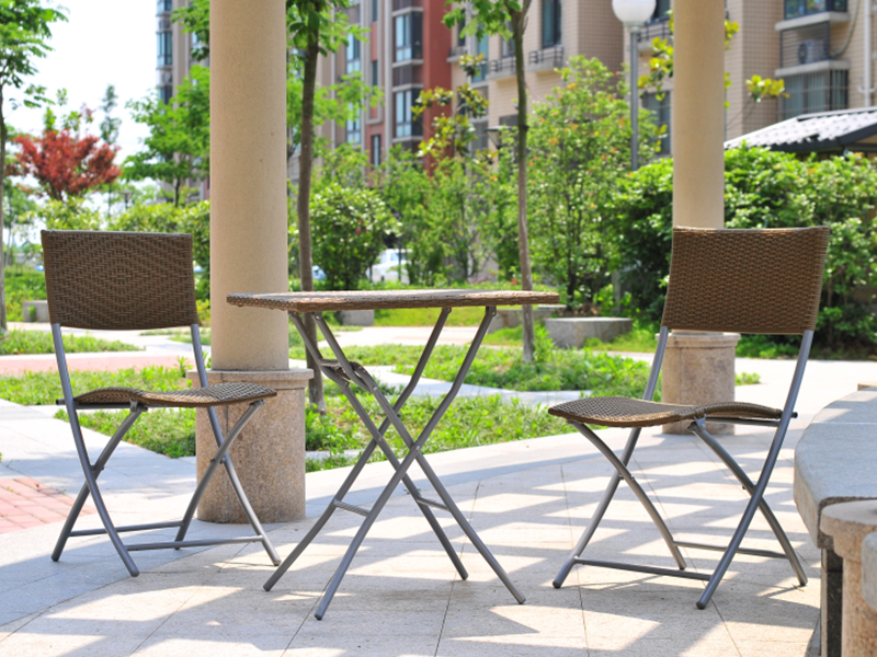 Socraigh Cathaoirleach Folding Rattan Allamuigh, 3pcs Foldin PATIO Troscán YQR-138