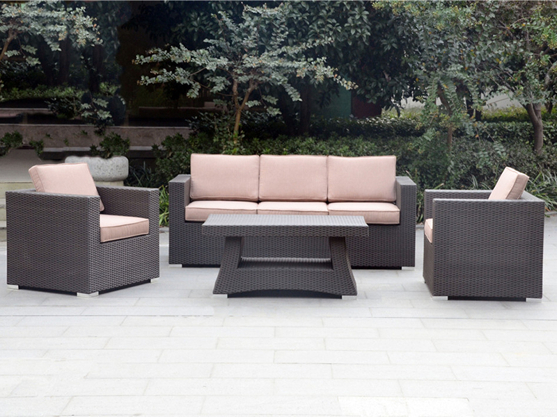 Socraigh tolg Rattan, tacar tolg gairdín 4pcs, troscán Rattan, cathaoir rattan alúmanaim, YQR-380A